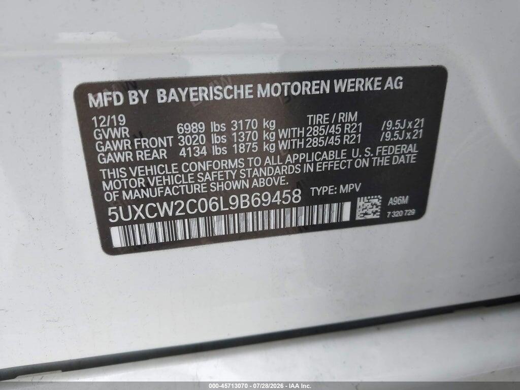 5UXCW2C06L9B69458 2020 BMW X7 photo no. 9