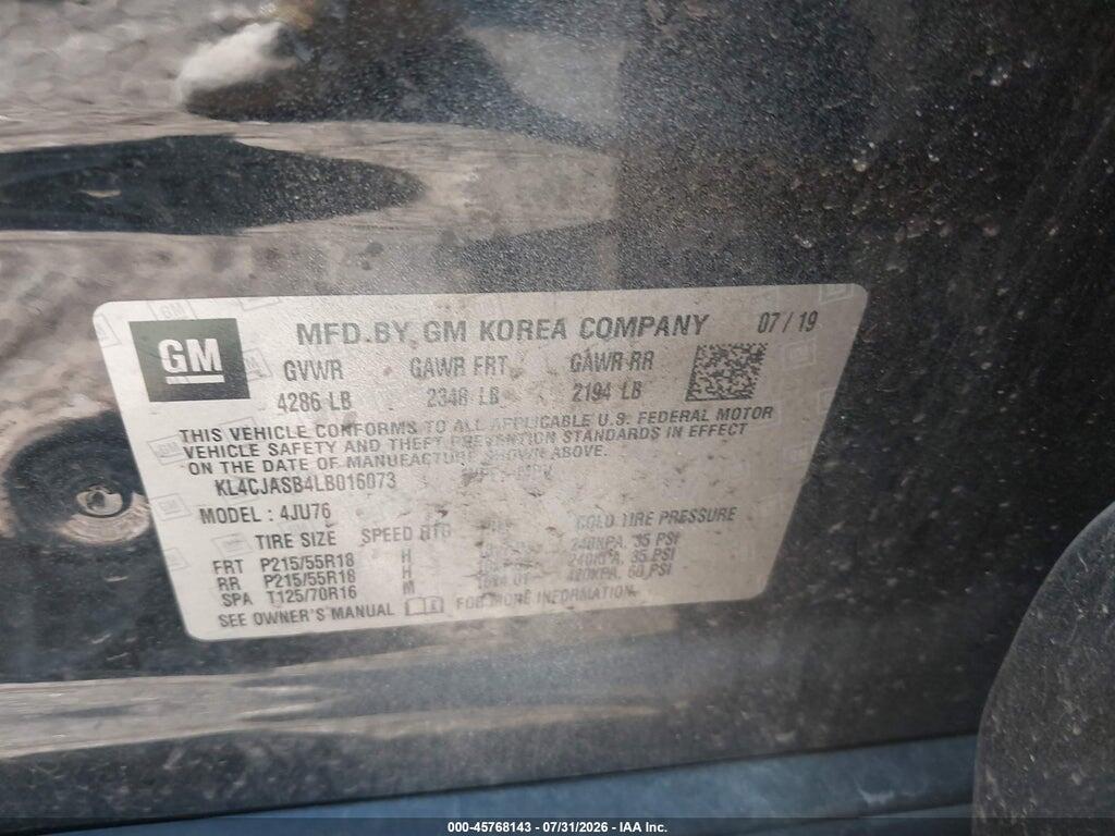 KL4CJASB4LB016073 2020 BUICK ENCORE photo no. 9