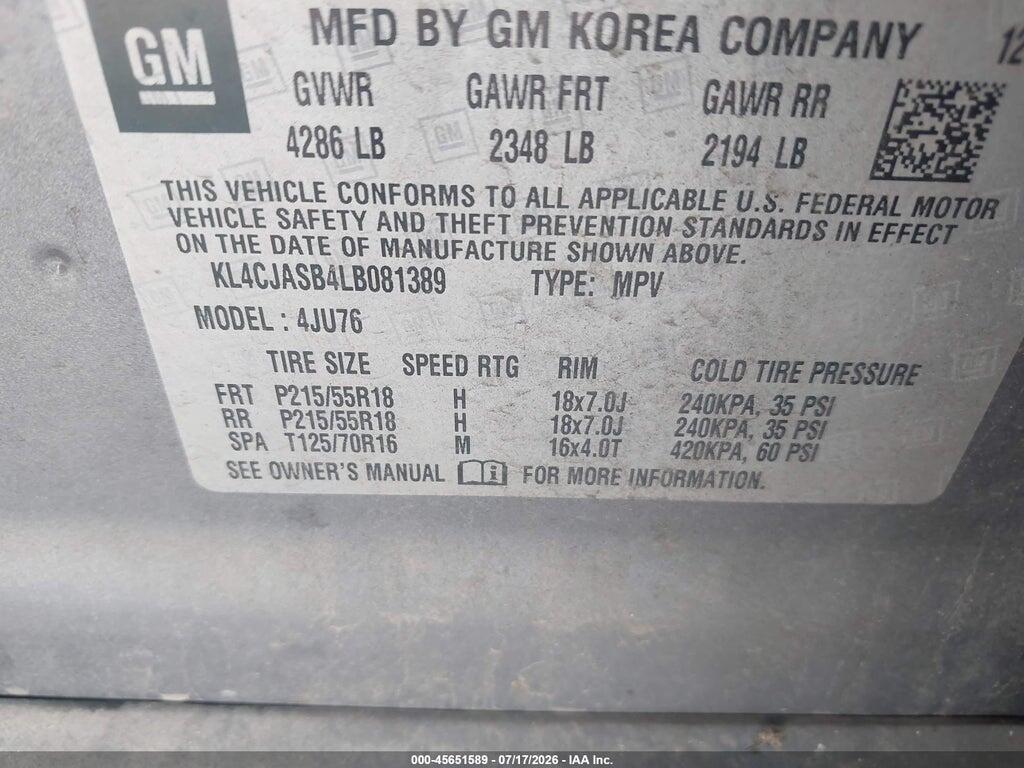 KL4CJASB4LB081389 2020 BUICK ENCORE photo no. 9