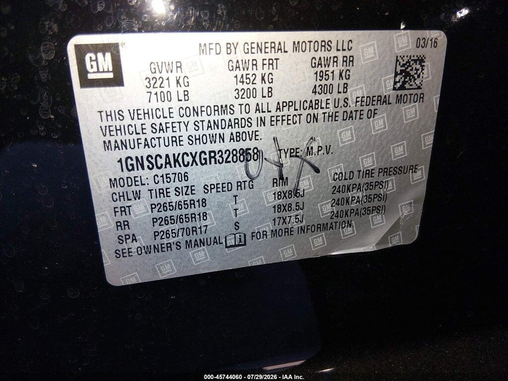 1GNSCAKCXGR328858 2016 CHEVROLET TAHOE photo no. 9