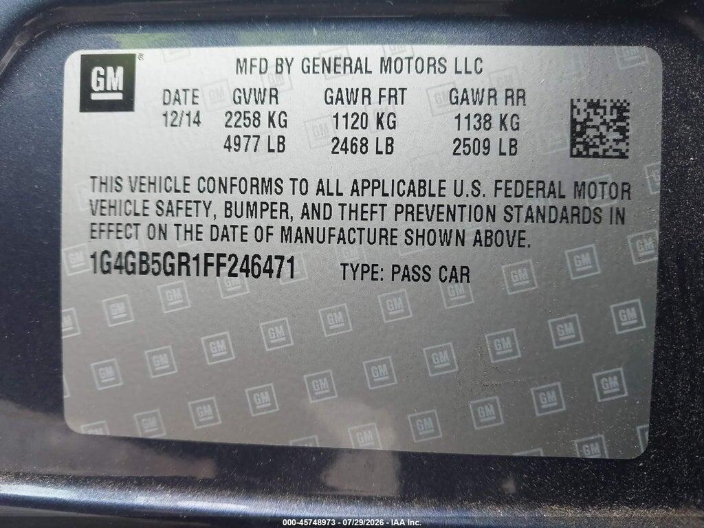 1G4GB5GR1FF246471 2015 BUICK LACROSSE photo no. 9