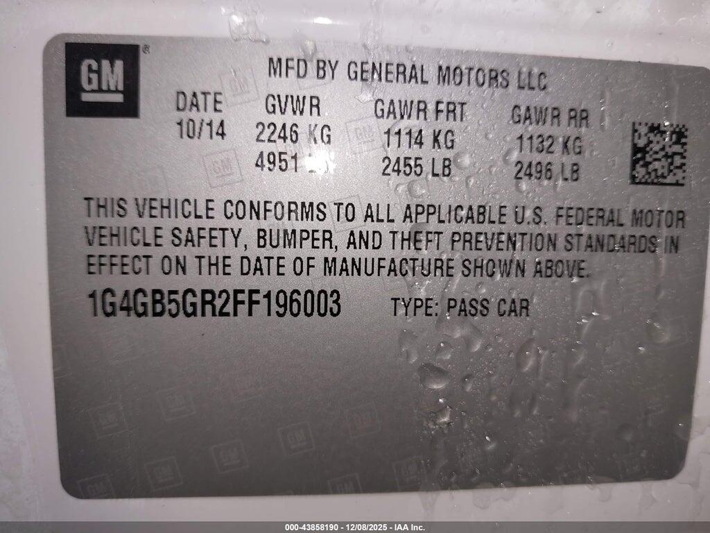 1G4GB5GR2FF196003 2015 BUICK LACROSSE photo no. 9