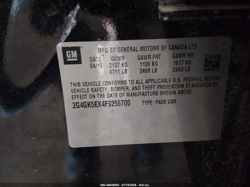 2G4GK5EX4F9256700 2015 BUICK REGAL photo no. 9