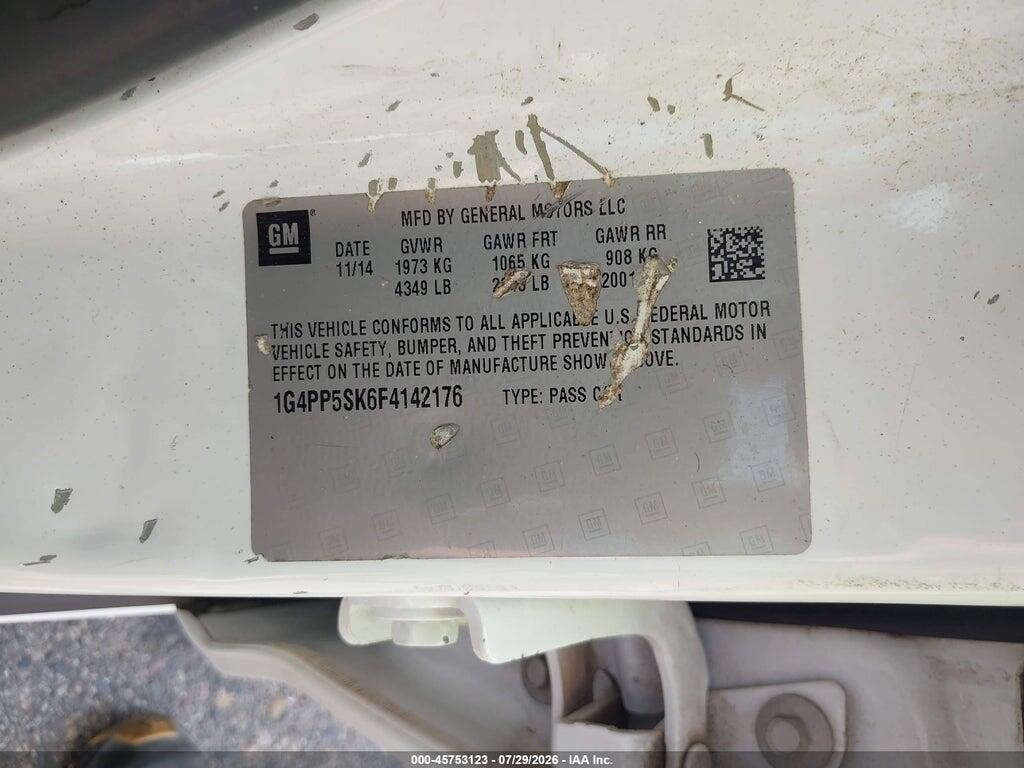 1G4PP5SK6F4142176 2015 BUICK VERANO photo no. 9