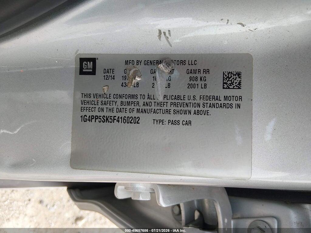 1G4PP5SK5F4160202 2015 BUICK VERANO photo no. 9