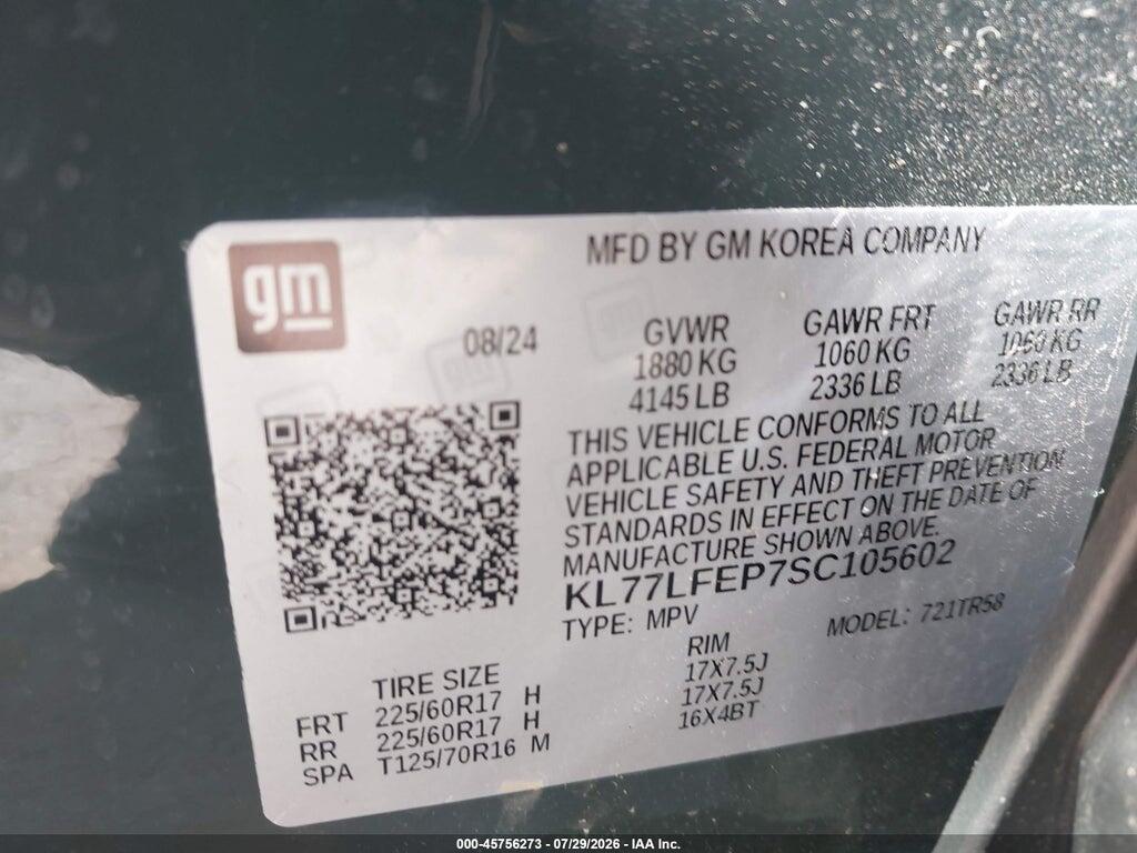 KL77LFEP7SC105602 2025 CHEVROLET TRAX photo no. 9