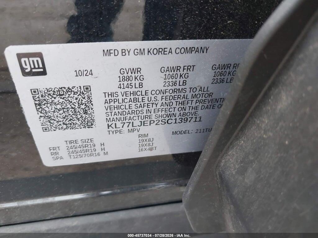 KL77LJEP2SC139711 2025 CHEVROLET TRAX photo no. 9
