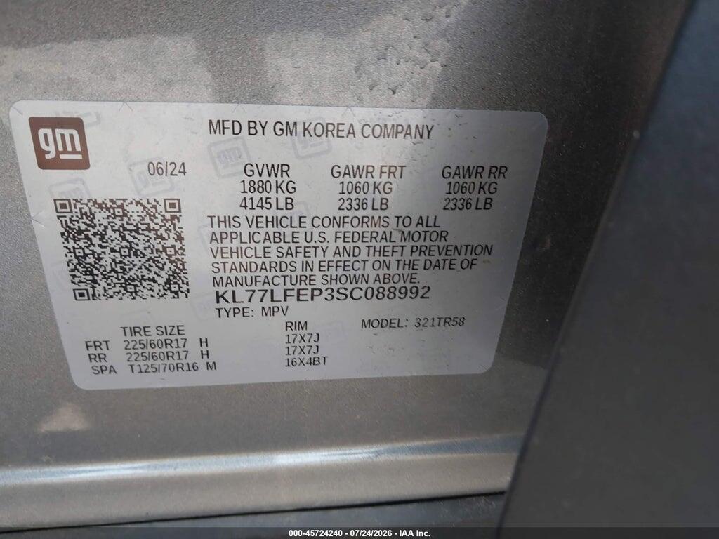 KL77LFEP3SC088992 2025 CHEVROLET TRAX photo no. 9