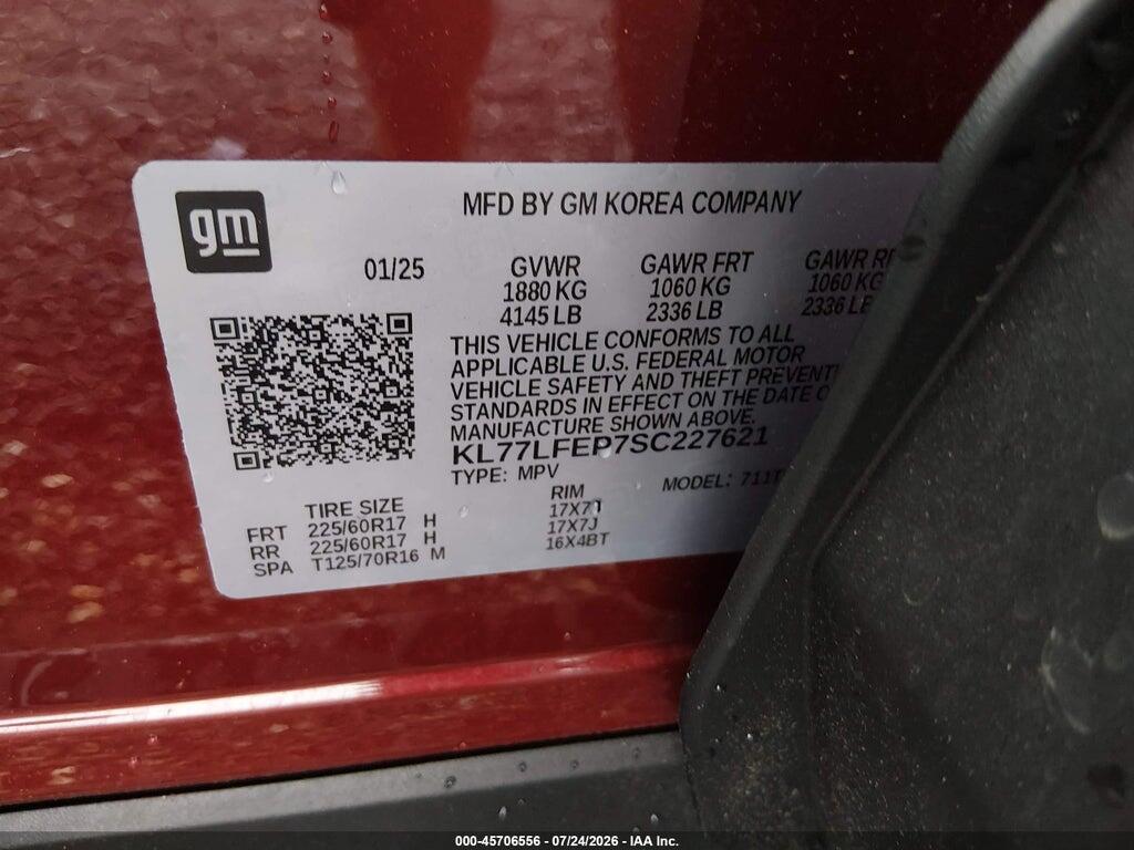 KL77LFEP7SC227621 2025 CHEVROLET TRAX photo no. 9