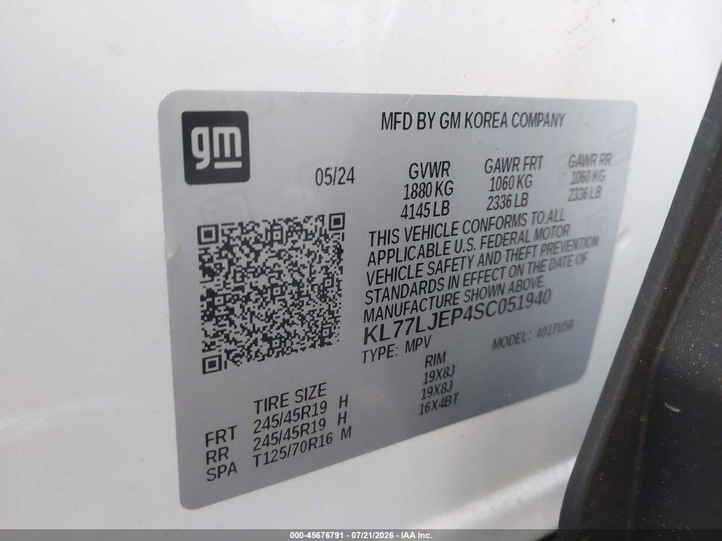 KL77LJEP4SC051940 2025 CHEVROLET TRAX photo no. 9