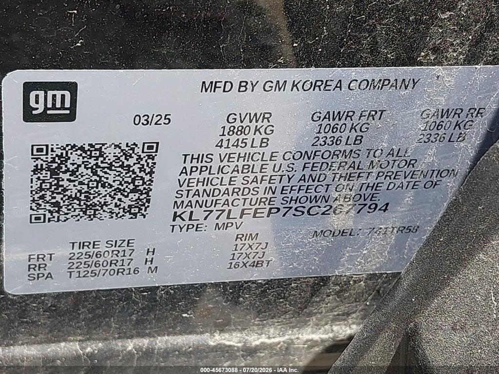 KL77LFEP7SC267794 2025 CHEVROLET TRAX photo no. 9