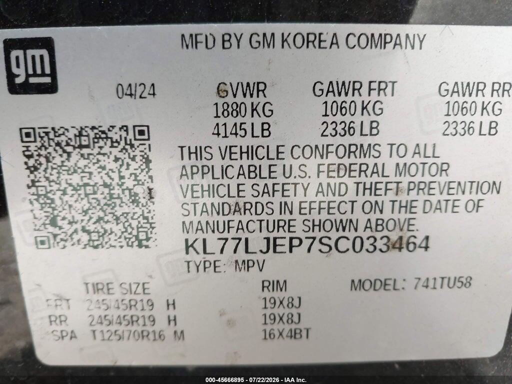 KL77LJEP7SC033464 2025 CHEVROLET TRAX photo no. 9
