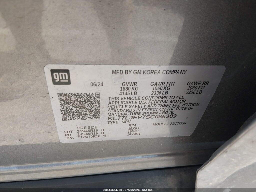 KL77LJEP7SC086309 2025 CHEVROLET TRAX photo no. 9