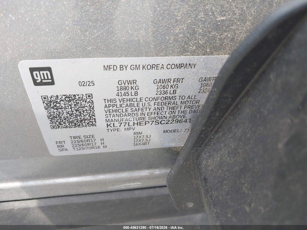 KL77LHEP7SC229641 2025 CHEVROLET TRAX photo no. 9