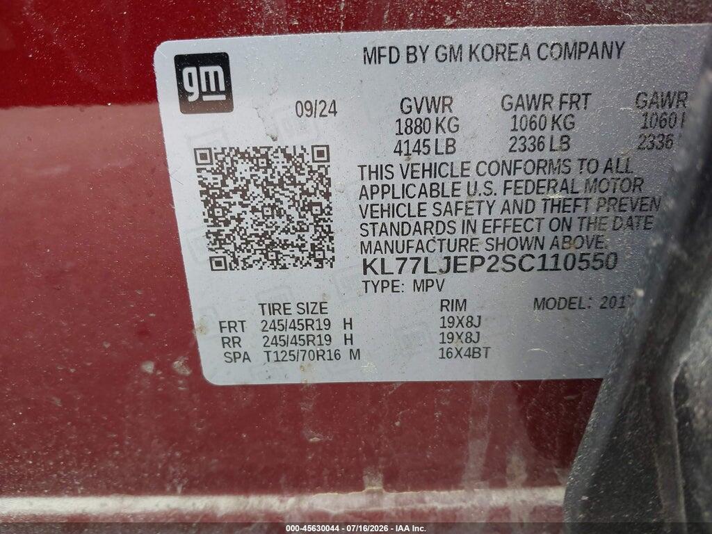 KL77LJEP2SC110550 2025 CHEVROLET TRAX photo no. 9