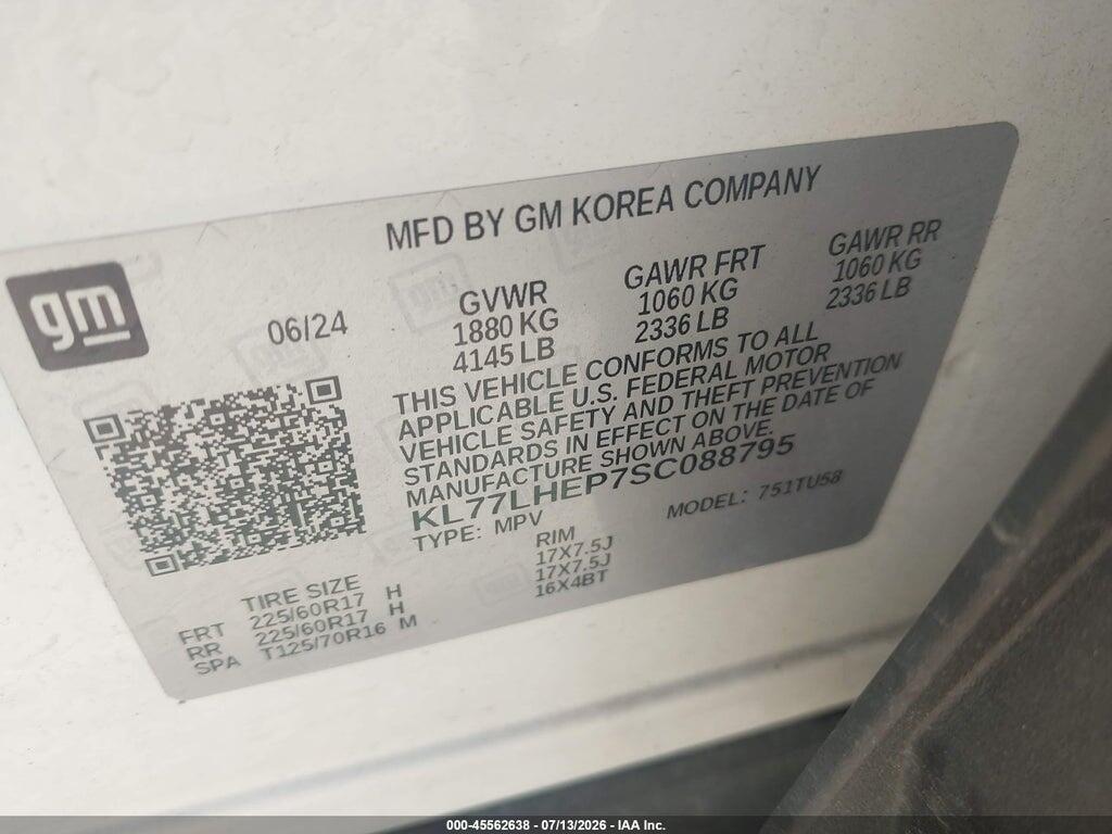 KL77LHEP7SC088795 2025 CHEVROLET TRAX photo no. 9
