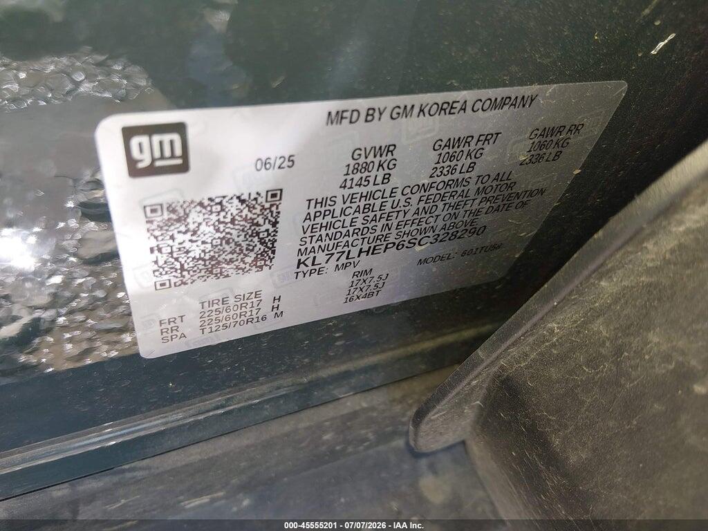 KL77LHEP6SC328290 2025 CHEVROLET TRAX photo no. 9