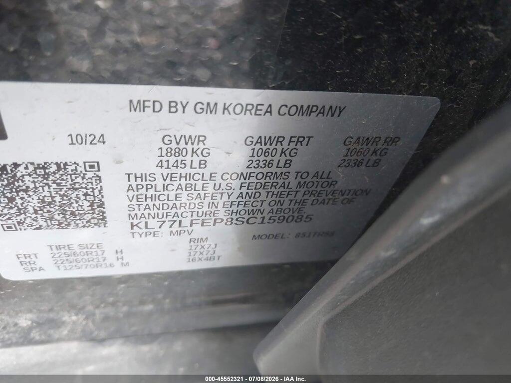 KL77LFEP8SC159085 2025 CHEVROLET TRAX photo no. 9