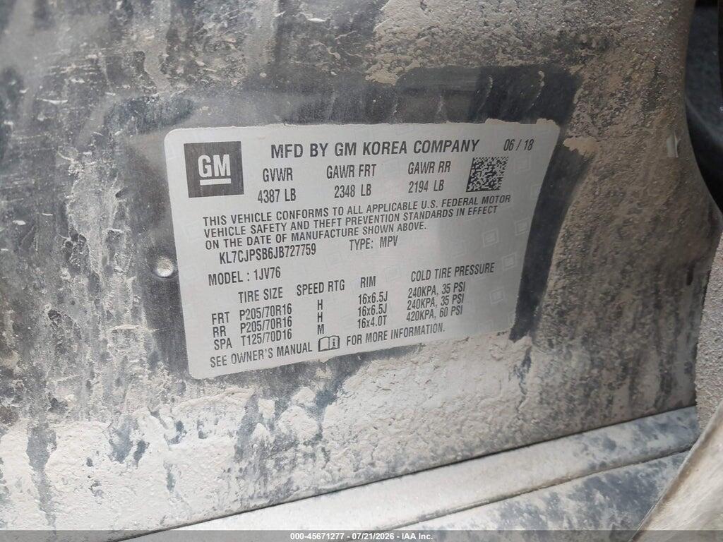 KL7CJPSB6JB727759 2018 CHEVROLET TRAX photo no. 9