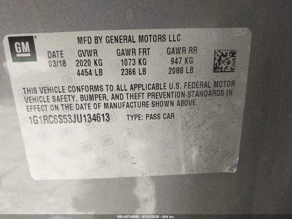 1G1RC6S53JU134613 2018 CHEVROLET VOLT photo no. 9