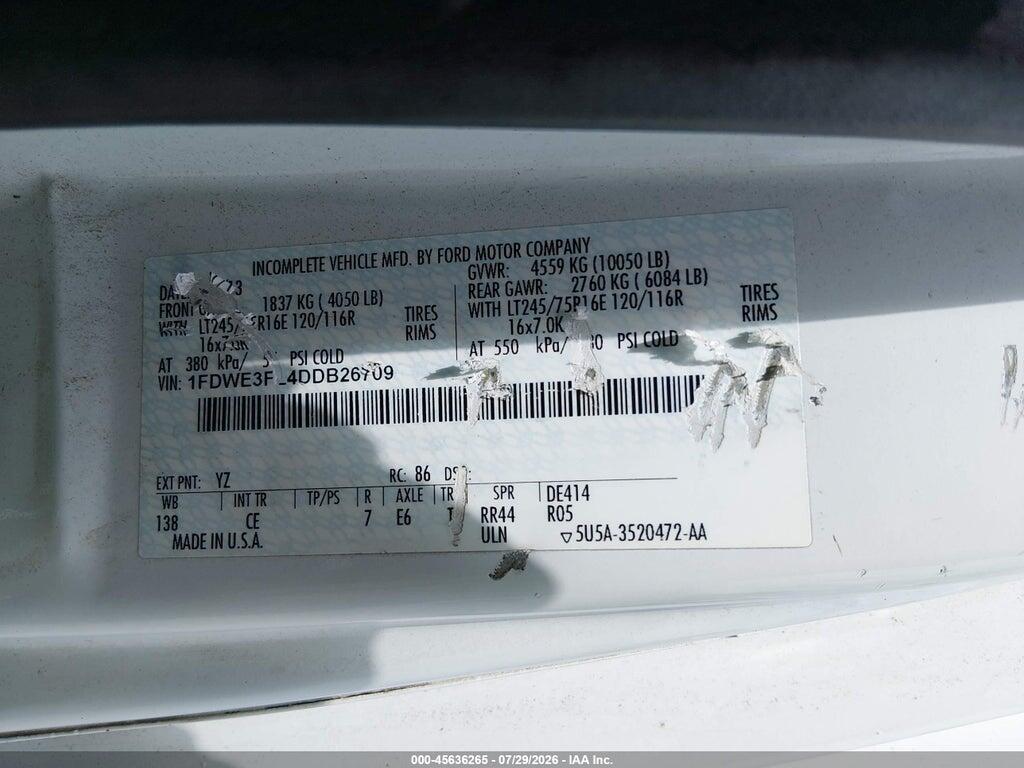 1FDWE3FL4DDB26709 2013 FORD E-350 CUTAWAY photo no. 8
