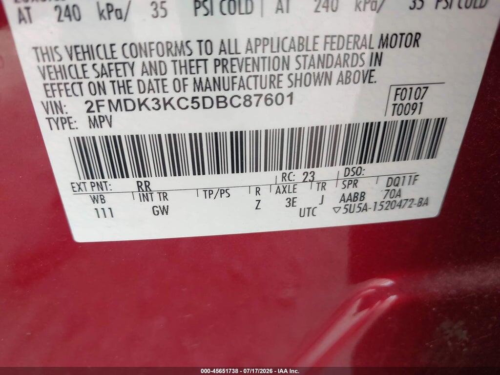 2FMDK3KC5DBC87601 2013 FORD EDGE photo no. 9