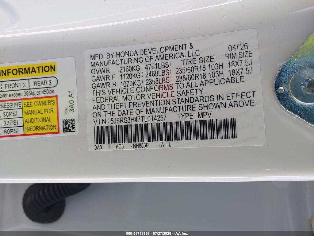 5J6RS3H47TL014257 2026 HONDA CR-V photo no. 9