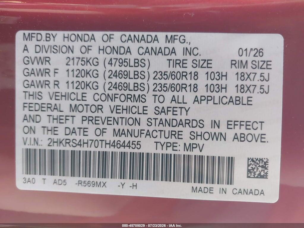 2HKRS4H70TH464455 2026 HONDA CR-V photo no. 9