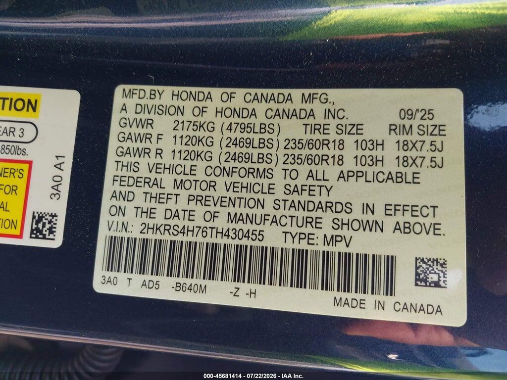 2HKRS4H76TH430455 2026 HONDA CR-V photo no. 9