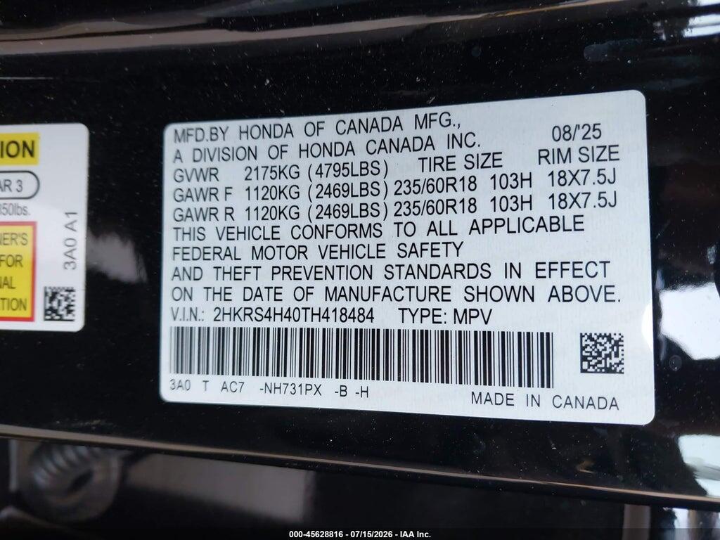 2HKRS4H40TH418484 2026 HONDA CR-V photo no. 9