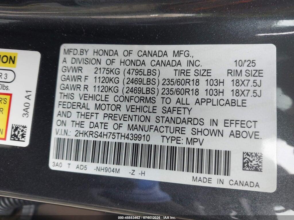 2HKRS4H75TH439910 2026 HONDA CR-V photo no. 9
