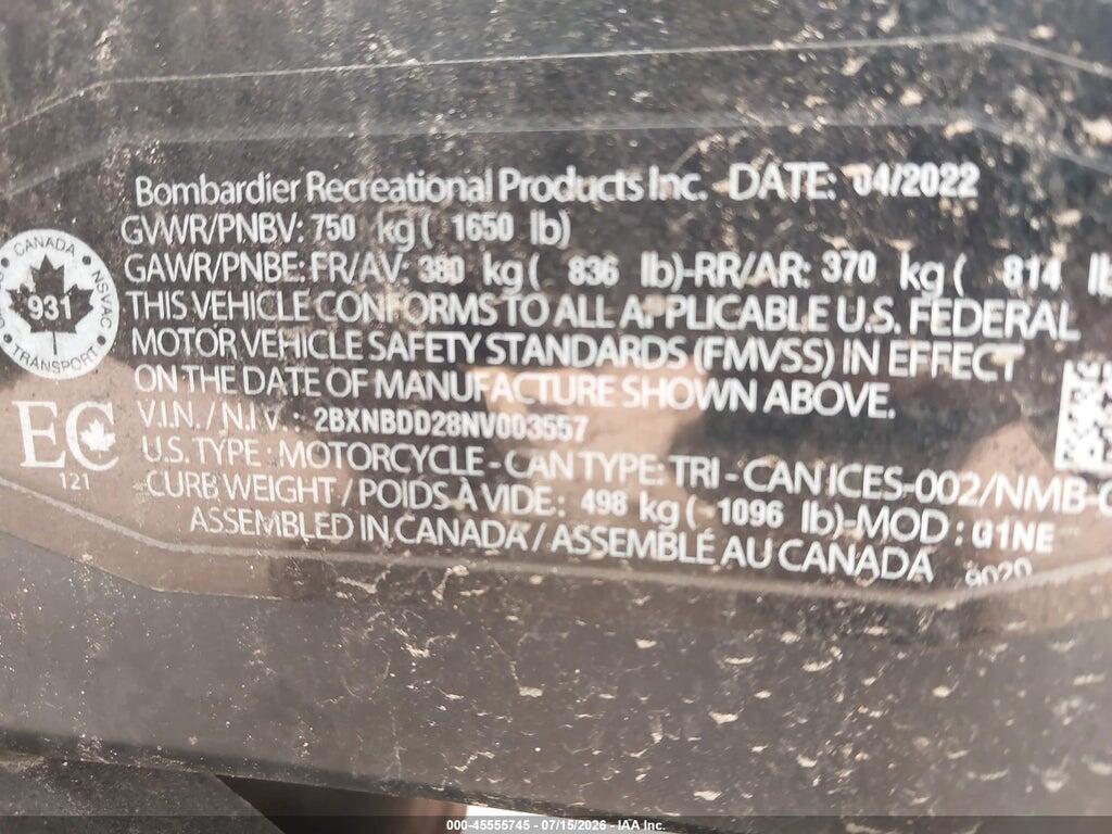 2BXNBDD28NV003557 2022 CAN-AM SPYDER ROADSTER photo no. 10