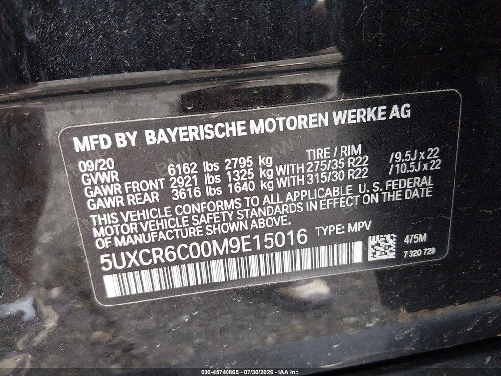 5UXCR6C00M9E15016 2021 BMW X5 photo no. 9