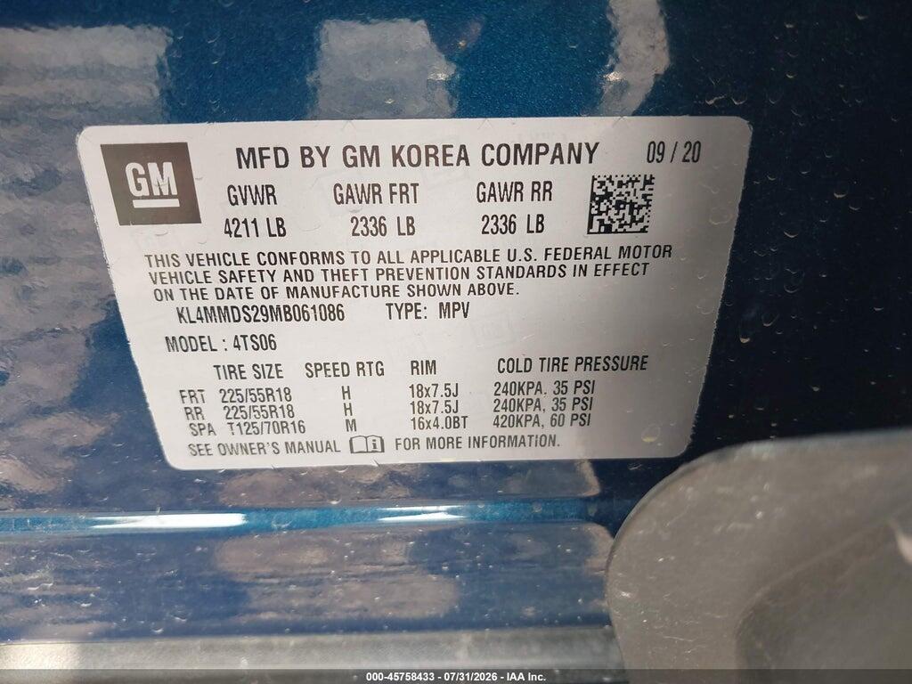KL4MMDS29MB061086 2021 BUICK ENCORE GX photo no. 9