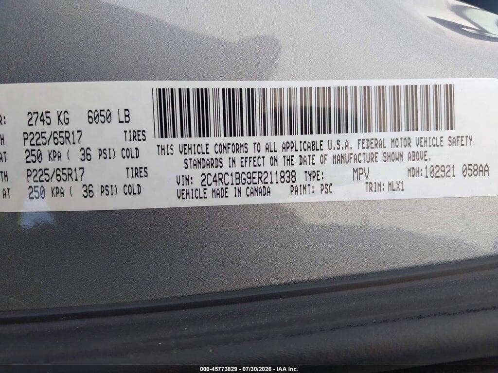 2C4RC1BG9ER211838 2014 CHRYSLER TOWN & COUNTRY photo no. 9