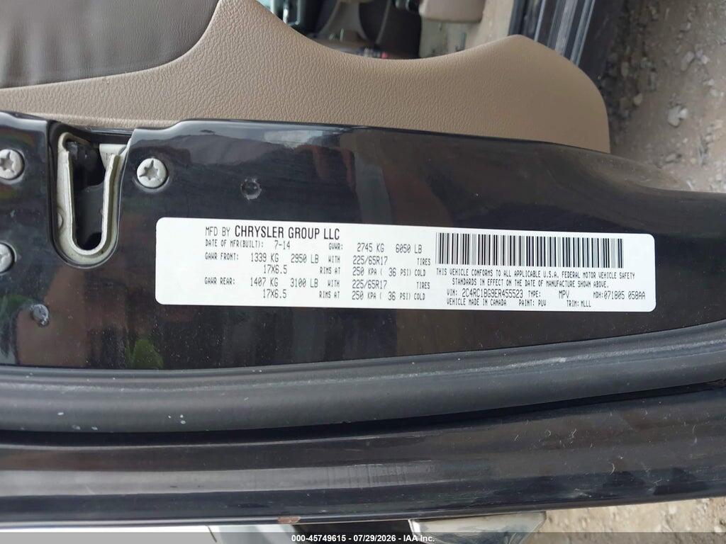 2C4RC1BG9ER455523 2014 CHRYSLER TOWN & COUNTRY photo no. 9