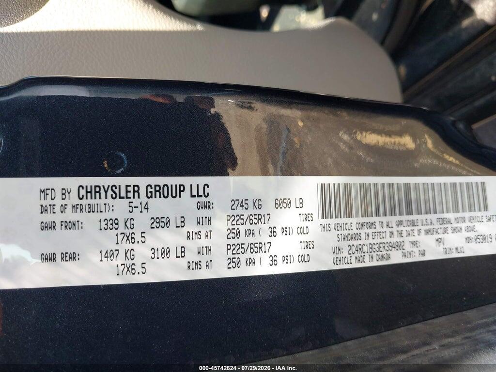 2C4RC1BG3ER394802 2014 CHRYSLER TOWN & COUNTRY photo no. 9