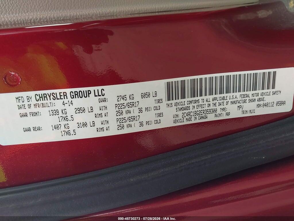 2C4RC1BG2ER359300 2014 CHRYSLER TOWN & COUNTRY photo no. 9