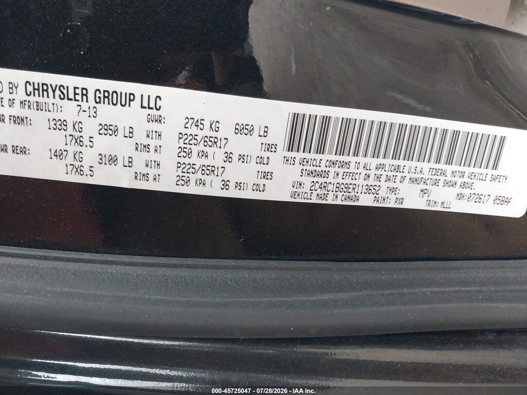 2C4RC1BG9ER113652 2014 CHRYSLER TOWN & COUNTRY photo no. 9