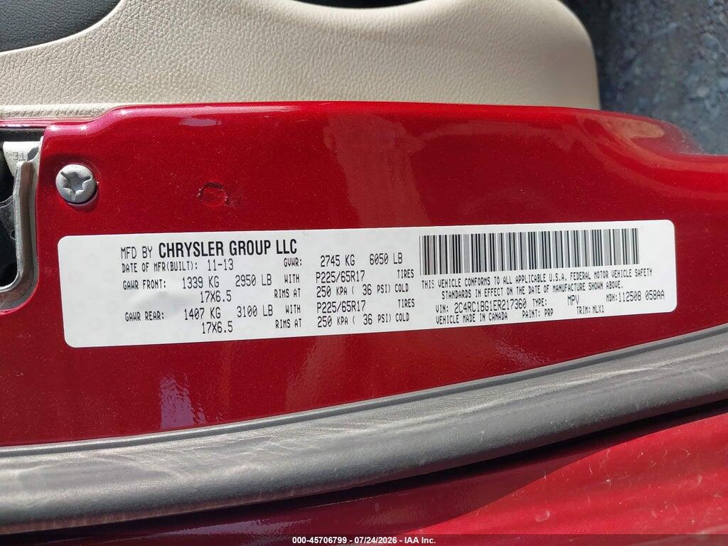 2C4RC1BG1ER217360 2014 CHRYSLER TOWN & COUNTRY photo no. 9