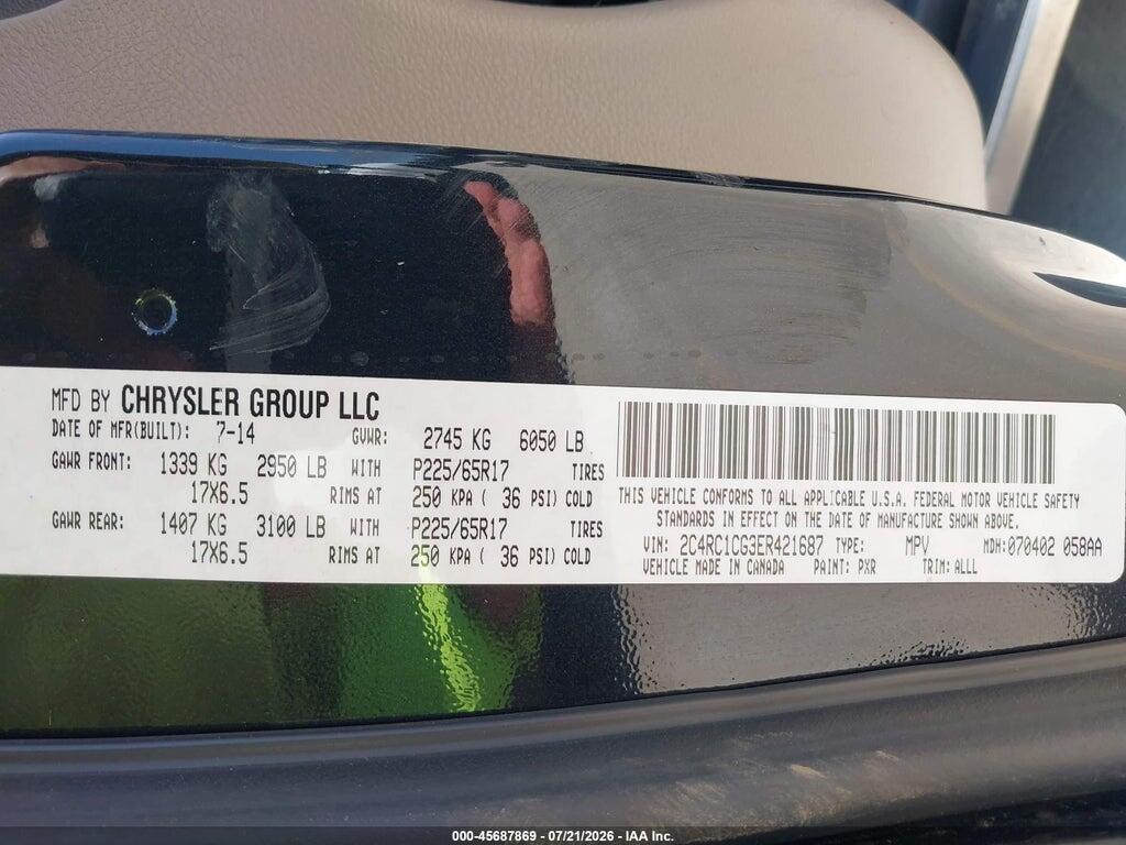 2C4RC1CG3ER421687 2014 CHRYSLER TOWN & COUNTRY photo no. 9