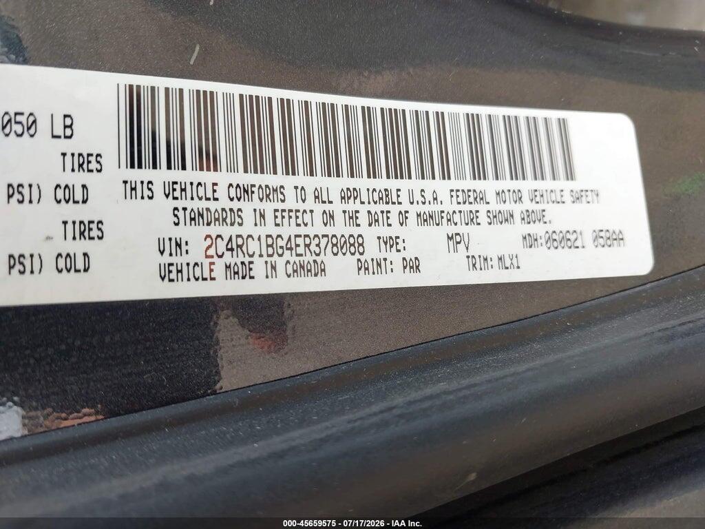 2C4RC1BG4ER378088 2014 CHRYSLER TOWN & COUNTRY photo no. 9