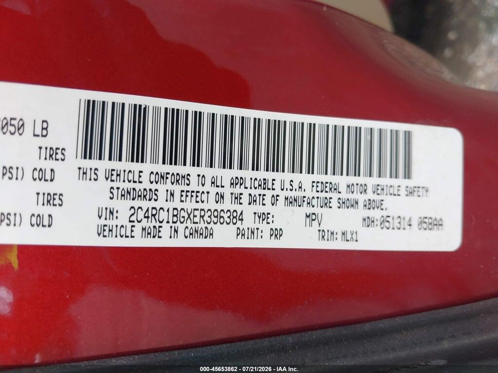 2C4RC1BGXER396384 2014 CHRYSLER TOWN & COUNTRY photo no. 9