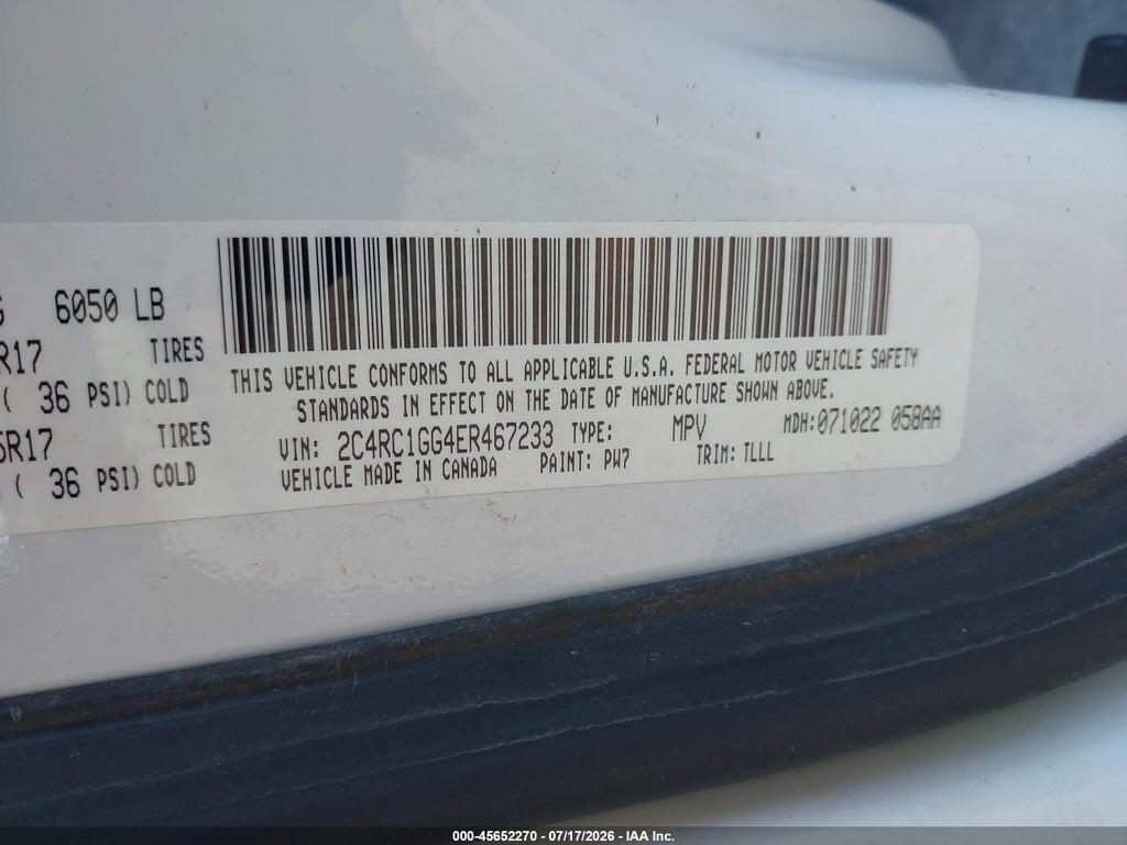 2C4RC1GG4ER467233 2014 CHRYSLER TOWN & COUNTRY photo no. 9