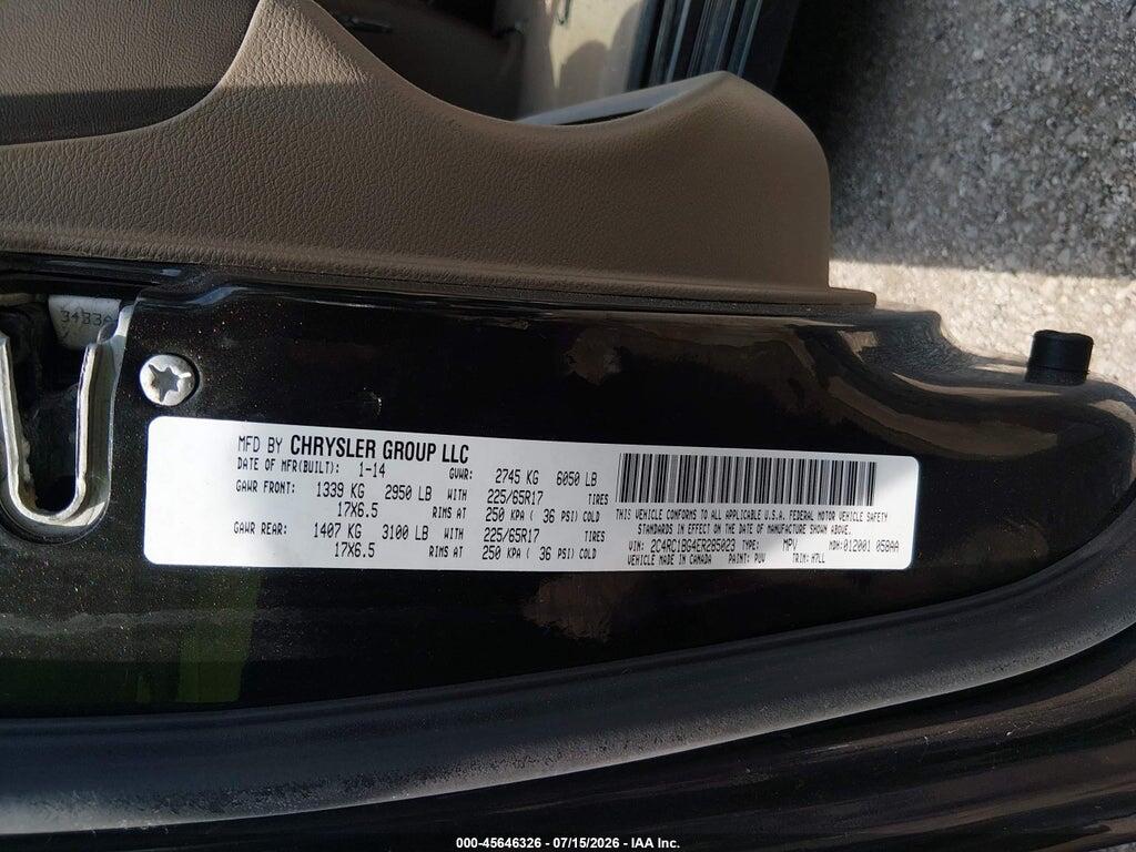 2C4RC1BG4ER285023 2014 CHRYSLER TOWN & COUNTRY photo no. 9