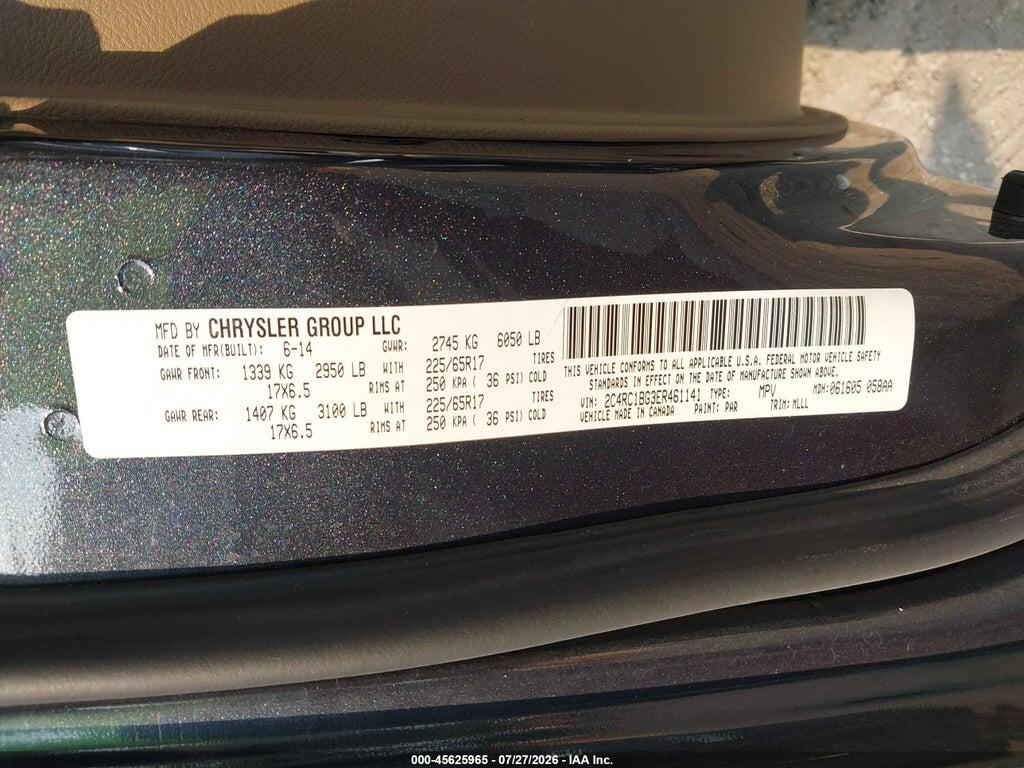 2C4RC1BG3ER461141 2014 CHRYSLER TOWN & COUNTRY photo no. 9