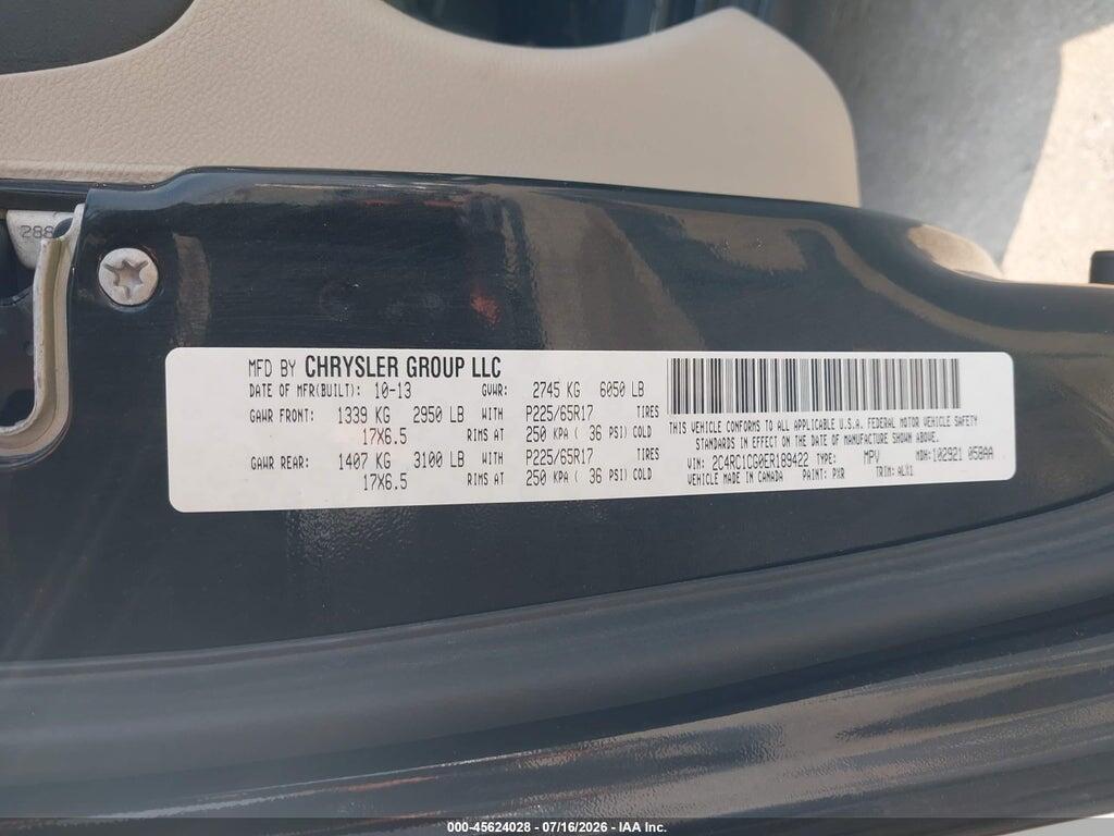 2C4RC1CG0ER189422 2014 CHRYSLER TOWN & COUNTRY photo no. 9