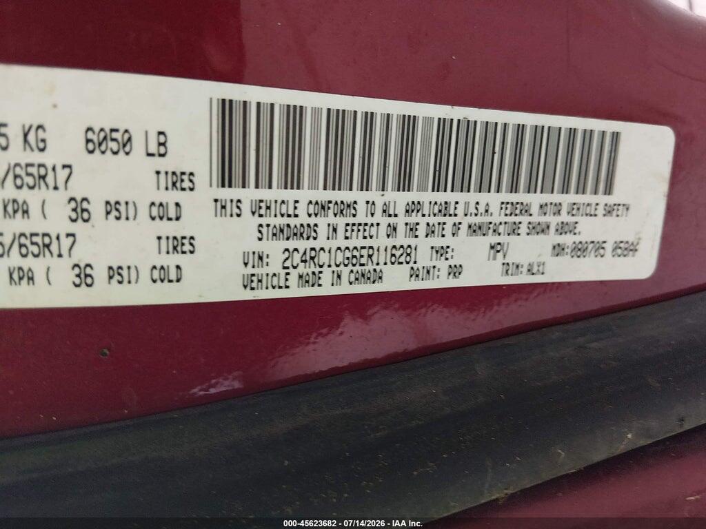 2C4RC1CG6ER116281 2014 CHRYSLER TOWN & COUNTRY photo no. 9