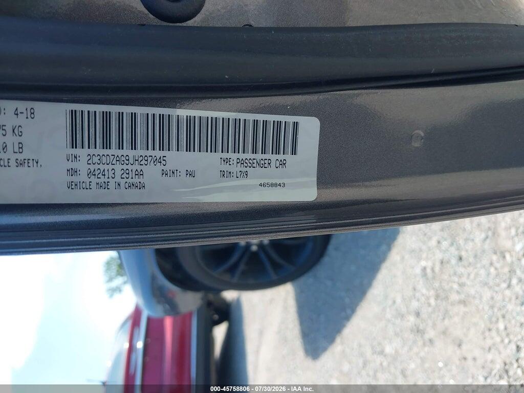 2C3CDZAG9JH297045 2018 DODGE CHALLENGER photo no. 9