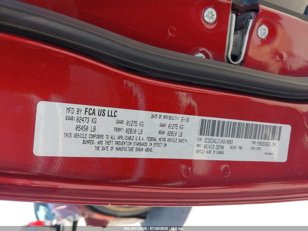 2C3CDXGJ7JH314903 2018 DODGE CHARGER photo no. 9